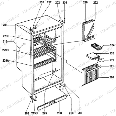 Взрыв-схема холодильника Unknown RM4231 - Схема узла C20 Cabinet  / Interior  C